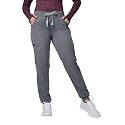 Kitmaz Women's Medical Scrub Jogger Pants, Mid Rise, MelangeGrey, 2XL