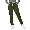 Kitmaz Women's Scrub Pants, Mid Rise Stretch Jogger Style