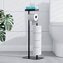 Kitsure Metal Toilet Paper Holder Free Standing, Large, Black
