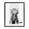 Kitten Bathroom Splash Animal, 17 x 21 Inch Canvas in Floater Frame