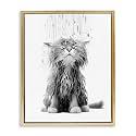 Kitten Bathroom Splash Animal, 17 x 21 Inch Canvas in Floater Frame