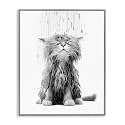 Kitten Bathroom Splash Animal, 24 x 30 Inch Framed Giclée Print