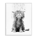 Kitten Bathroom Splash Animal, 24 x 30 Inch Framed Giclée Print