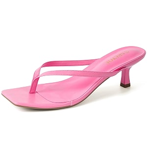 Kitten Heels for Women Square Toe Sandals