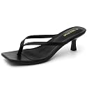 Kitten Heels for Women Square Toe Sandals Flip Flop Heels Thong Sandals Comfortable Summer 2 Inch Heels Sandals