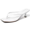 Kitten Heels for Women Square Toe Sandals Flip Flop Heels Thong Comfortable 2 Inch