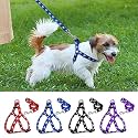 Adjustable 0.75 Inch Nylon Leash with Harness Set Printed Nylon Puppy Harness for Small & Medium Dogs (Color May Vary)