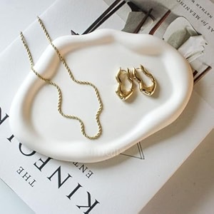 kitty cat handmade concrete cloud trinket tray  off-white jewelry amp makeup organizer elegant multifunctional storage for desk bedroom home decor candle holder gift idea 243x17cm