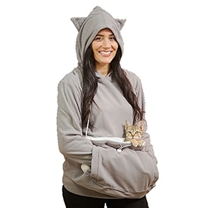 kittyroo cat hoodie the original as seen on tv kitty carrying sweatshirt with super soft kangaroo pet pouch