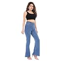 KIVI Womens Boot Cut Cotton Trousers 