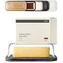 KIVY Butter Dish Black Marble with airtight glass lid - Dishwasher Safe