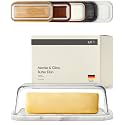 KIVY Butter Dish White Marble with airtight glass lid - Dishwasher Safe