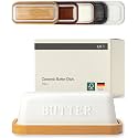 KIVY Ceramic butter dish with airtight lid that keeps butter soft - Bamboo