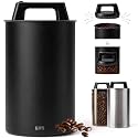 KIVY Vacuum Coffee Canister Large - Push Lid Preserves Coffee Aroma & Oil