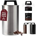 KIVY Vacuum Coffee Canister - Push Lid Preserves Coffee Aroma &amp; Oil