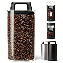 KIVY Vacuum Coffee Canister - Push Lid Preserves Coffee Aroma & Oil - Glass