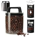 KIVY Vacuum Coffee Canister - Push Lid Preserves Coffee Aroma & Oil - Glass