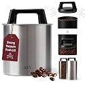 KIVY Vacuum Coffee Canister - Push Lid Preserves Coffee Aroma & Oil