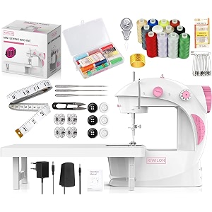 electric sewing machine with table set mini silai machine for home tailoring stitching machine with foot pedal adapter and fully loaded sewing kit