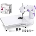 Sewing Machine Electric With Table Set | Portable Electric Stitching Machine With Foot Pedal, Bobbin Winder, LED Light &amp; Dual Speed And Extension Board (D-7)