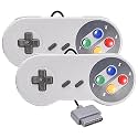 2 Pack Wired Controller for Original SNES Console, Retro SNES Remote Gaming Controller Compatible with Super SNES Entertainment System Console-7 pin Connector