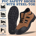 Kizashi Steel Toe Synthetic Leather Safety Shoe (Brown, S1, Size 6)