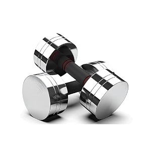 kizlo alloy steel dumbbell set with foam grip handle  home gym free weight for strength training muscle building amp full body workout pair of fixed weight silver 25kg x 2