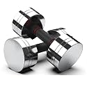Kizlo Alloy Steel Dumbbell Set with Foam Grip Handle | Home Gym Free Weight for Strength Training, Muscle Building &amp; Full Body Workout, Pair of Fixed Weight, Silver, 2.5kg x 2