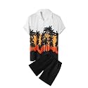 Men's Soft Poly Lycra Digital Prined Shirts with Pajama Shorts Night Suit Set