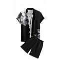 Men's Soft Poly Lycra Digital Prined Shirts with Pajama Shorts Night Suit Set