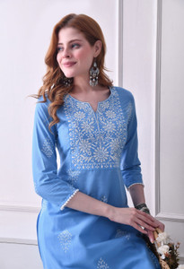 KJFAB Women Printed Straight Kurta