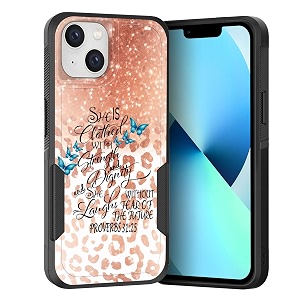 for i phone 15 plus casedual layer hybrid heavy duty rugged shockproof hard pc soft silicone protective case for i phone 15 plus 671 inch 2023bible verse proverbs 3125 glitter leopard