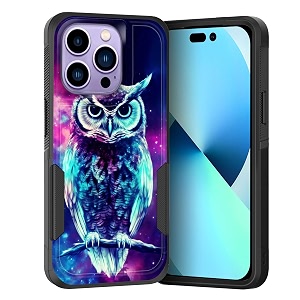 for i phone 15 pro max casedual layer hybrid heavy duty rugged shockproof hard pc soft silicone protective case for i phone 15 pro max 6734 2023galaxy owl