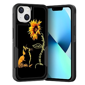 for iphone 15 casedual layer hybrid heavy duty rugged shockproof hard pc soft silicone protective case for iphone 15 61 inch 2023cat you are my sunshine
