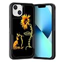 for iPhone 15 Case,Dual Layer Hybrid Heavy Duty Rugged Shockproof Hard PC +Soft Silicone Protective Case for iPhone 15 6.1 inch 2023,Cat You are My Sunshine