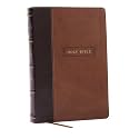 KJV Holy Bible with Apocrypha and 73,000 Center-Column Cross References, Brown Leathersoft, Red Letter, Comfort Print: King James Version