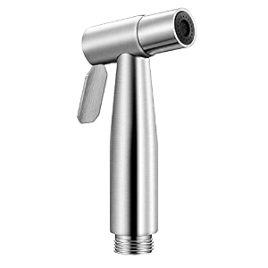 kkd abs health faucet - long neck bathroomtoilet hand spray jet without tube and hook stainless steel 1 piece bidet sprayer hand shower for pet wash chrome finish