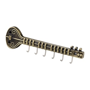kkd sitar antique brass amp glossy guitar 6 pin key holder for wall