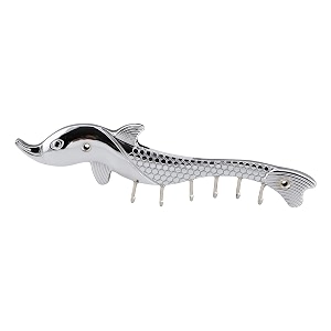 kkd aluminium wall hanging chrome amp glossy 6 pin fish key holder hook rail