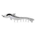KKD Aluminium Wall Hanging Chrome & Glossy 6 pin Fish Key Holder Hook Rail
