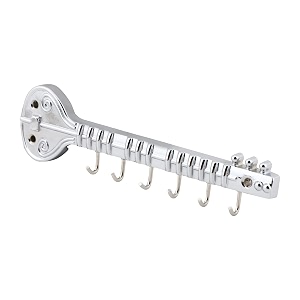 kkd stainless steel glossy 4-pin cloth hanger wall door hooks rail for hanging clothes towel hook - pronged hook rail sitar chrome