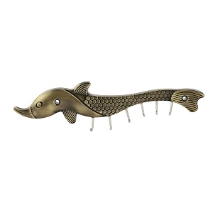 kkd stainless steel glossy 4-pin cloth hanger wall door hooks rail for hanging clothes towel hook - pronged hook rail fish antique