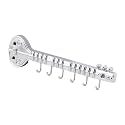 KKD® Stainless Steel Glossy 4-Pin Cloth Hanger Wall Door Hooks Rail for Hanging Clothes, Towel Hook - Pronged Hook Rail (Sitar Chrome)