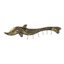 KKD® Stainless Steel Glossy 4-Pin Cloth Hanger Wall Door Hooks Rail for Hanging Clothes, Towel Hook - Pronged Hook Rail (Fish Antique)