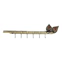 KKD® Stainless Steel Glossy 4-Pin Cloth Hanger Wall Door Hooks Rail for Hanging Clothes, Towel Hook - Pronged Hook Rail (Bansuri Antique)