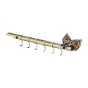 KKD® Stainless Steel Glossy 4-Pin Cloth Hanger Wall Door Hooks Rail for Hanging Clothes, Towel Hook - Pronged Hook Rail (Mor Pankh)