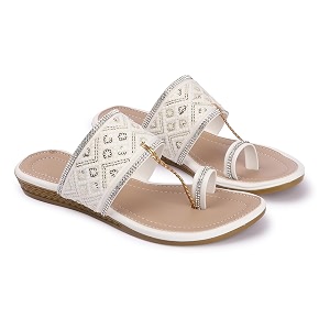 KKF Women Fancy Kolhapuri Flat Chappal Sandals