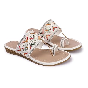 KKF Women Fancy Kolhapuri Flat Chappal Sandals
