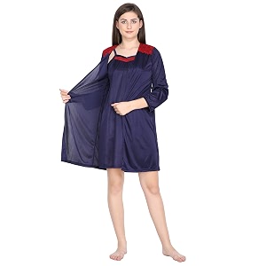 Klamotten Satin Nighty and Robe Two Piece