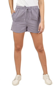 KLART Checkered Women Purple Regular Shorts